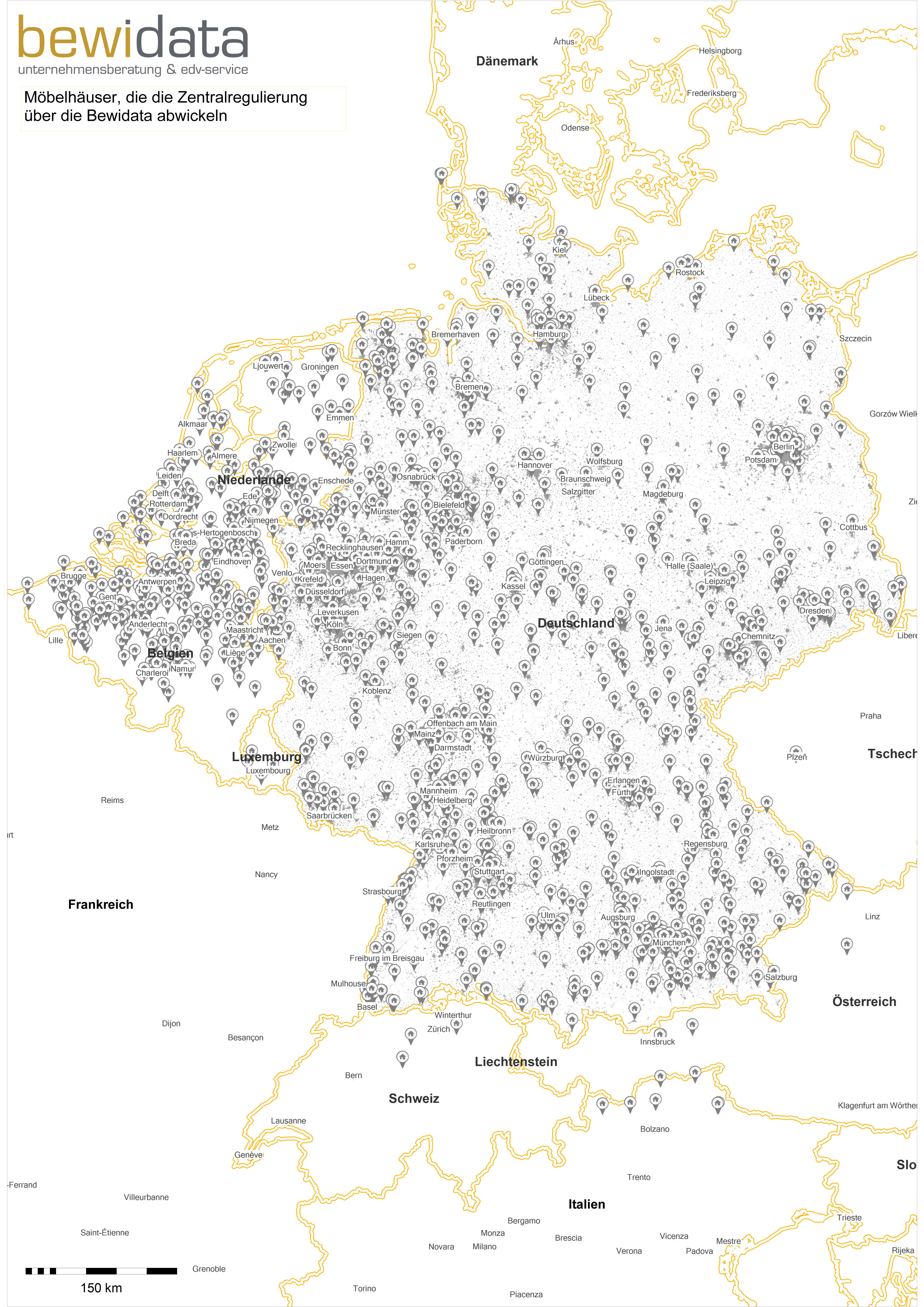 Karte Übersicht unsere Kunden